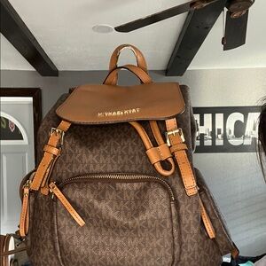 Michael Kors Tan and Brown Backpack